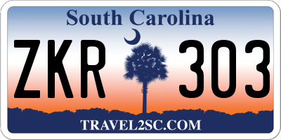 SC license plate ZKR303