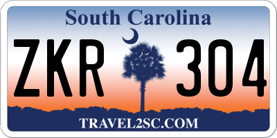 SC license plate ZKR304
