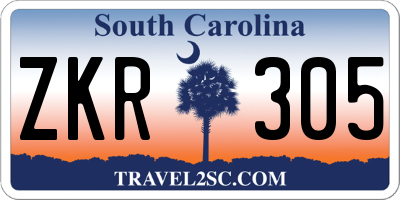 SC license plate ZKR305