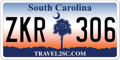 SC license plate ZKR306