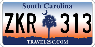 SC license plate ZKR313