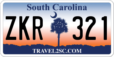 SC license plate ZKR321