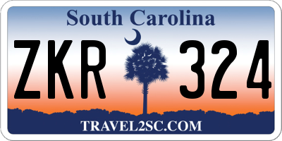 SC license plate ZKR324