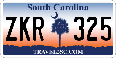 SC license plate ZKR325