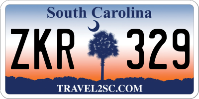 SC license plate ZKR329