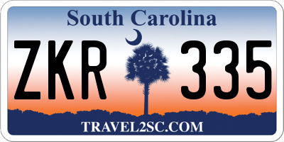 SC license plate ZKR335
