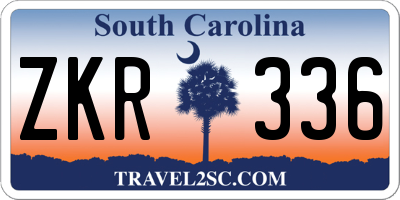 SC license plate ZKR336