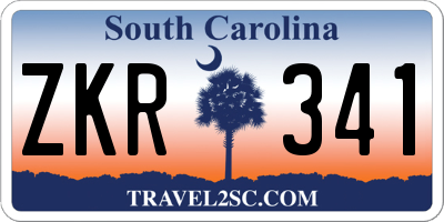 SC license plate ZKR341