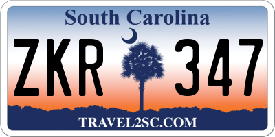 SC license plate ZKR347