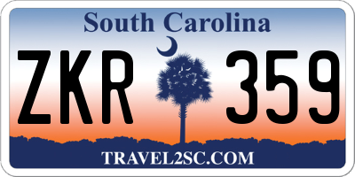 SC license plate ZKR359