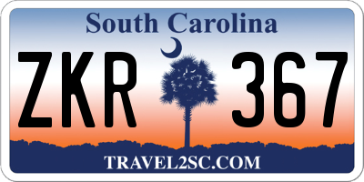 SC license plate ZKR367