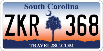 SC license plate ZKR368