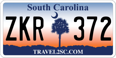 SC license plate ZKR372