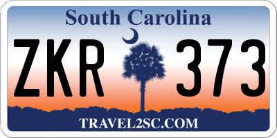 SC license plate ZKR373