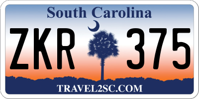 SC license plate ZKR375