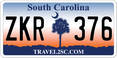 SC license plate ZKR376