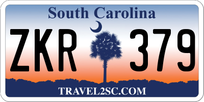 SC license plate ZKR379