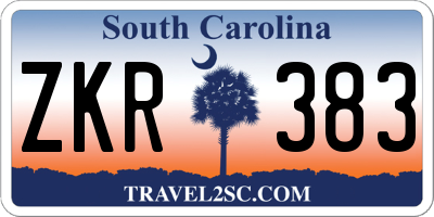 SC license plate ZKR383