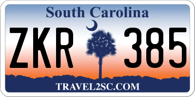 SC license plate ZKR385