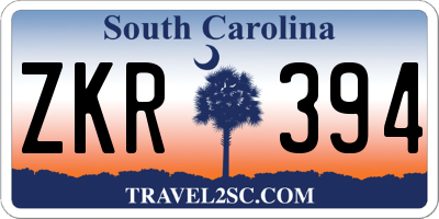SC license plate ZKR394