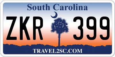 SC license plate ZKR399