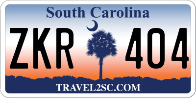SC license plate ZKR404
