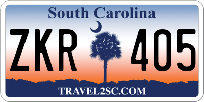 SC license plate ZKR405