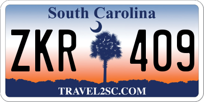 SC license plate ZKR409