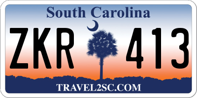 SC license plate ZKR413