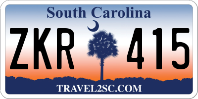 SC license plate ZKR415