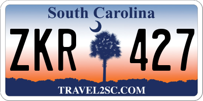 SC license plate ZKR427