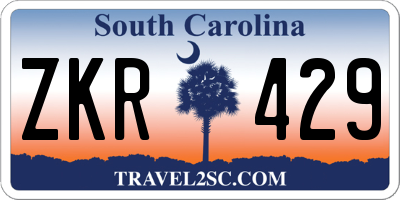 SC license plate ZKR429