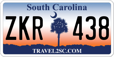 SC license plate ZKR438