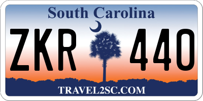 SC license plate ZKR440