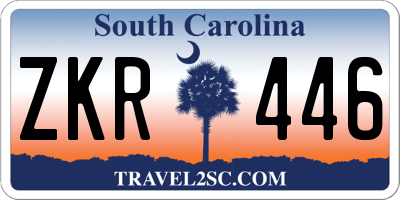 SC license plate ZKR446