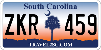 SC license plate ZKR459