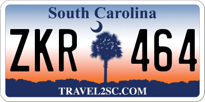 SC license plate ZKR464