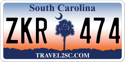 SC license plate ZKR474