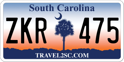 SC license plate ZKR475
