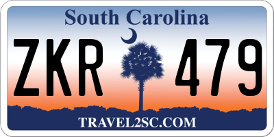 SC license plate ZKR479