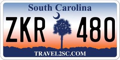 SC license plate ZKR480