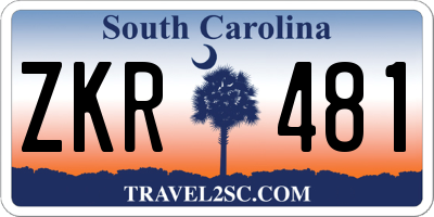 SC license plate ZKR481