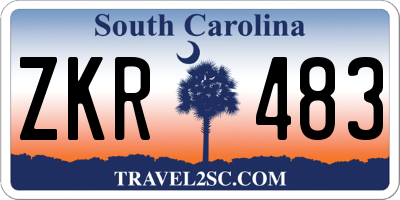 SC license plate ZKR483