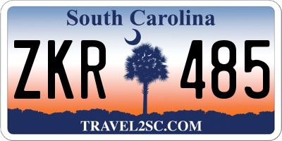 SC license plate ZKR485