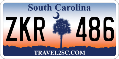 SC license plate ZKR486