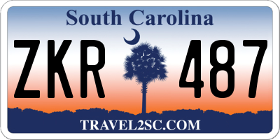 SC license plate ZKR487