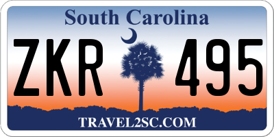 SC license plate ZKR495