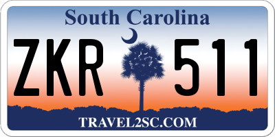 SC license plate ZKR511
