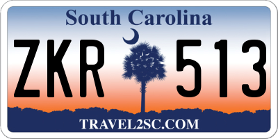 SC license plate ZKR513