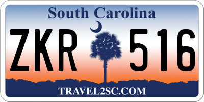 SC license plate ZKR516